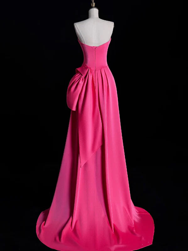 Robe Weitese modeste sirène bustier rose satin robe de soirée longue robe de bal robes de soirée